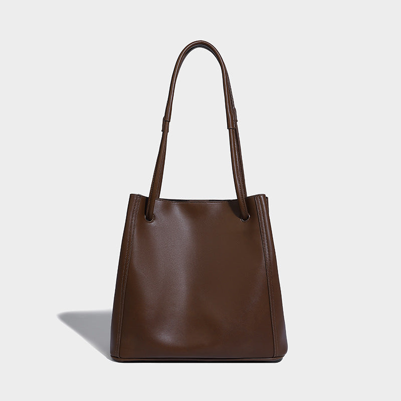 Soft Leather Handmade Portable Vegetable Tanned Tote Bags