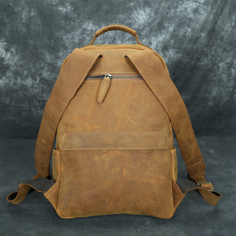 Men's First Layer Cowhide Vintage Crazy Horse Backpacks