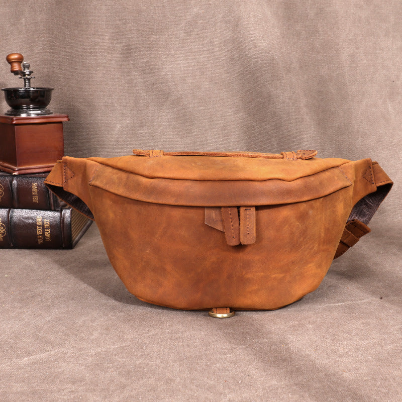 Women's & Men's & Crazy Horse Leather Large Capacity Men's Chest Bags