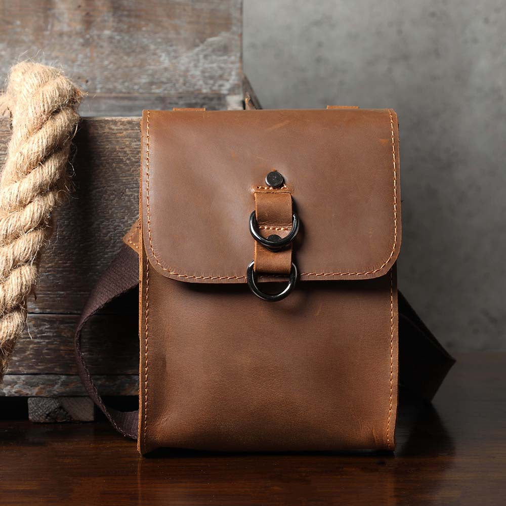 First Layer Cowhide Leather Crazy Horse Everyday Joker Men's Shoulder Bags