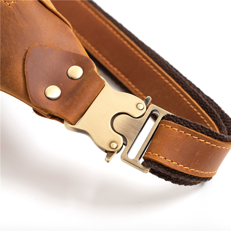 Men's Cowhide Leather Fashion Soft Trendy Sport Men's Waist Packs