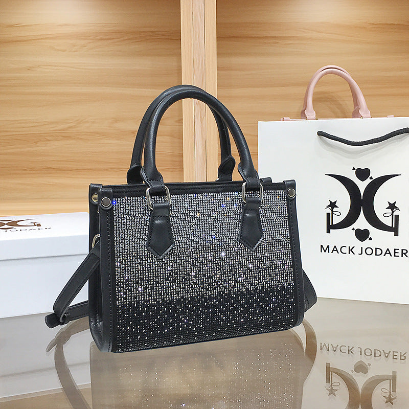 Women's Niche High-grade Gradient Rhinestone Large Capacity Handbags