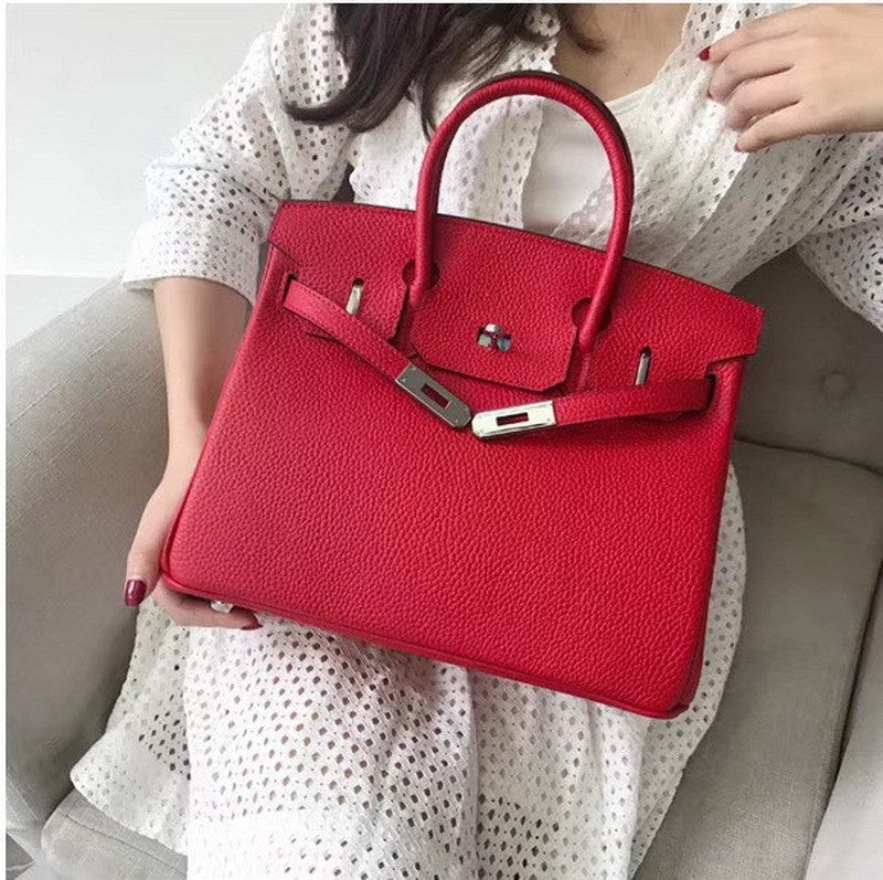 Women's Grain First Layer Cowhide Sier Genuine Handbags