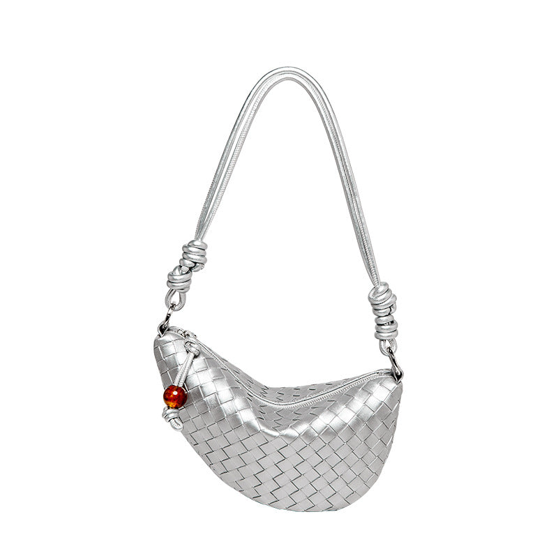 Women's Woven Dumpling Saddle Croissant Niche Street Shoulder Bags