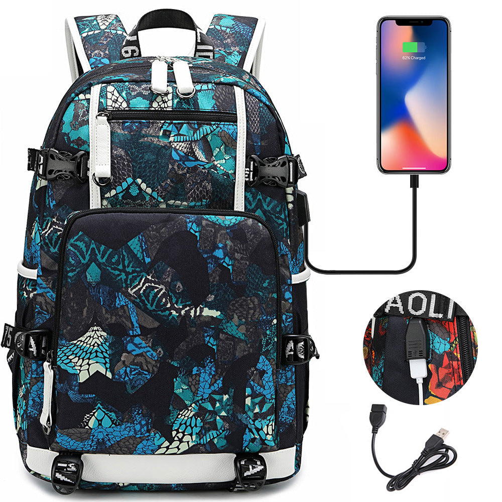 Women's & Men's & One Distribution Preferred Earphone Leisure Middle School Students' Schoolbags
