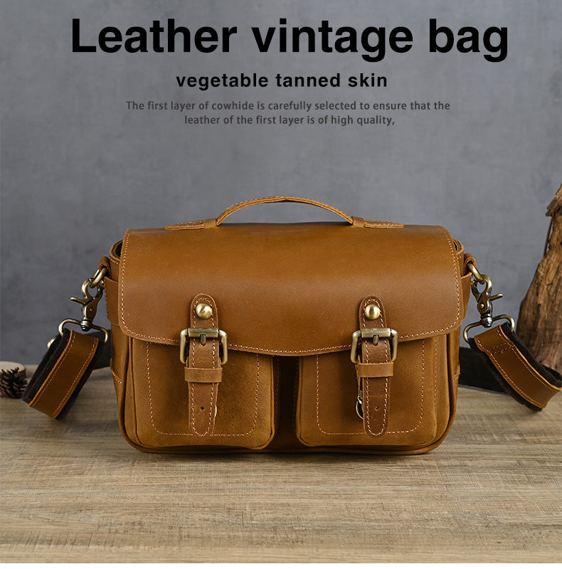 Men's Crazy Horse Leather Vintage Handmade First Men's Briefcases