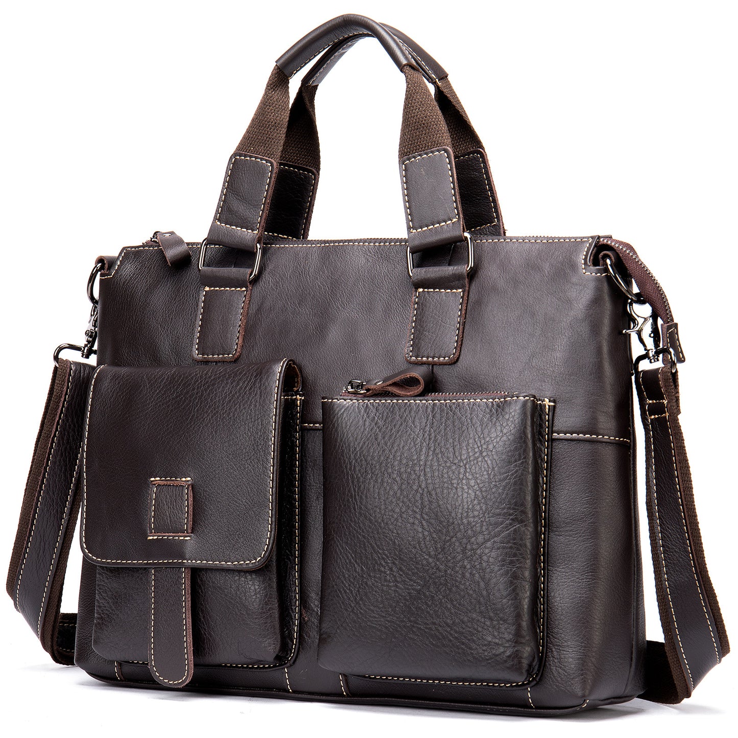 Men's Leather Business Retro Large Capacity Men's Briefcases