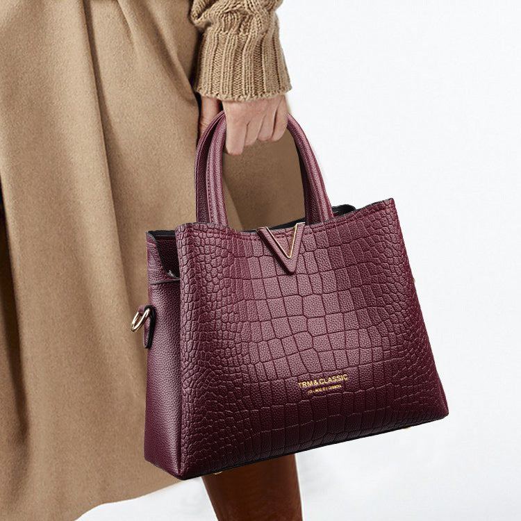 Women's Temperament Portable Simplicity Stylish Texture Fashion Handbags