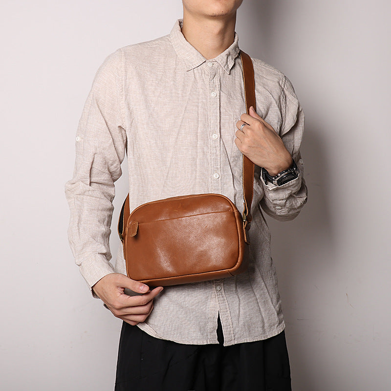 Women's & Men's & Fashion Simple Cowhide Artistic Men's Shoulder Bags
