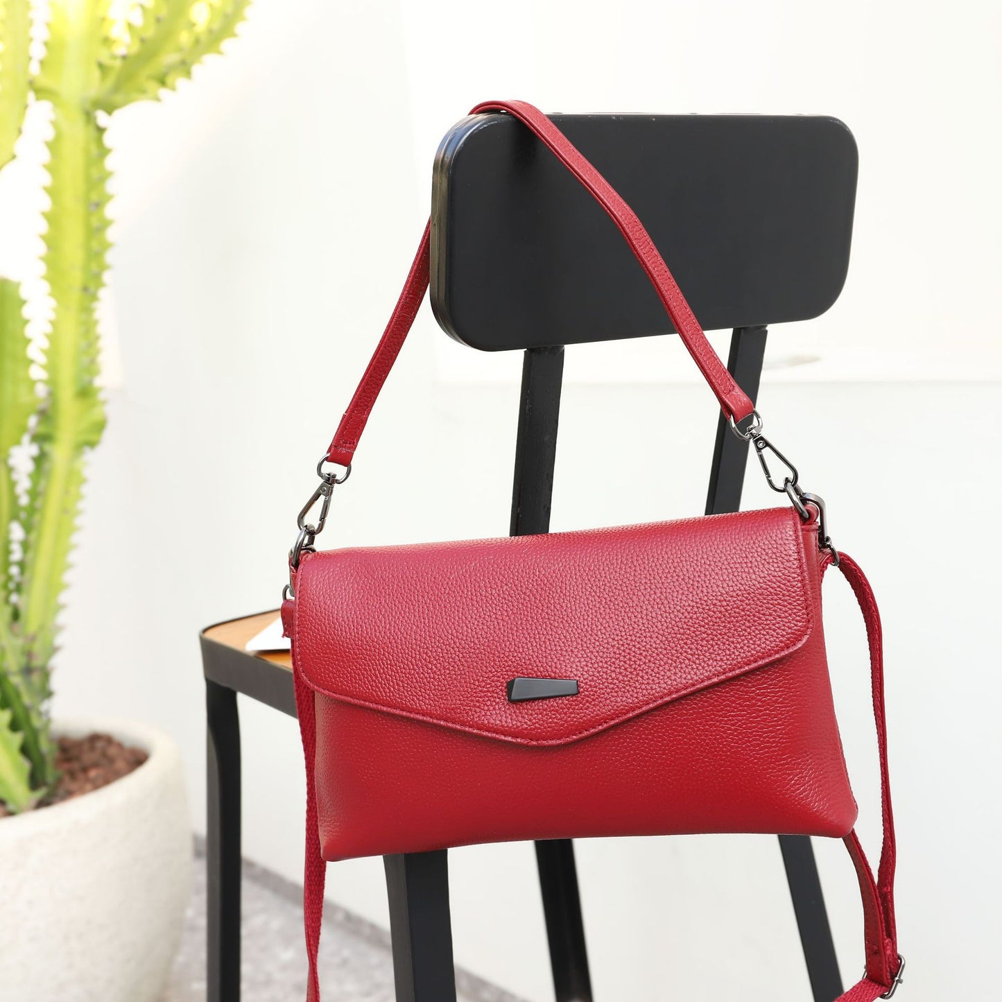 Women's Fashion Envelope Genuine Leather Soft Cowhide Shoulder Bags