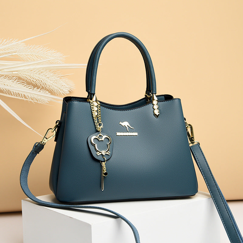 Women's Korean Fashion Soft Leather Large Capacity Handbags