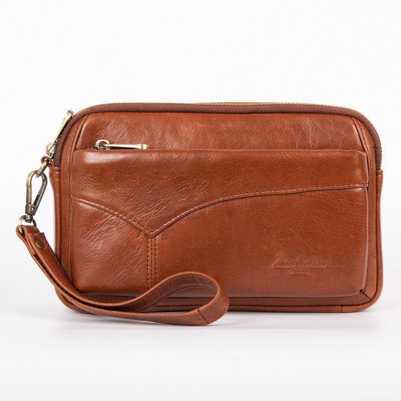 Men's Leather Clutch Horizontal Business Genuine Retro Men's Handbags