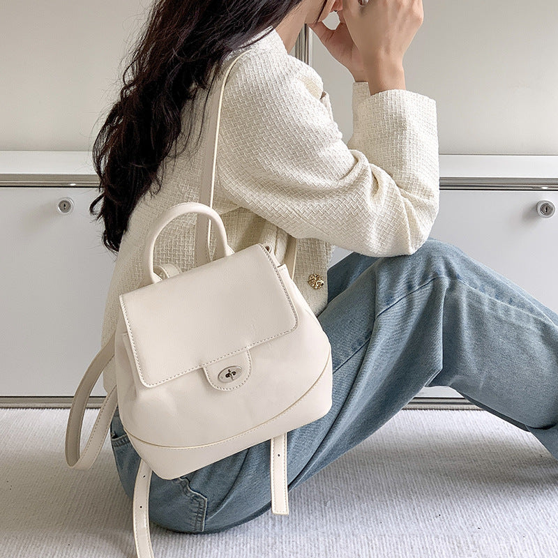 Oil Wax Leather Flip Wild Retro Backpacks