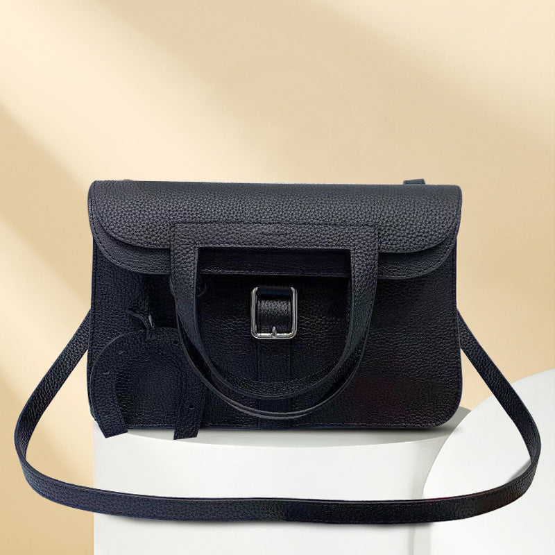 Women's Leather Hand Top Layer Cowhide Lychee Crossbody Bags