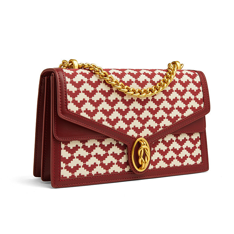 Women's Embroidered Underarm Chain Design High-grade Large Small Square Bags