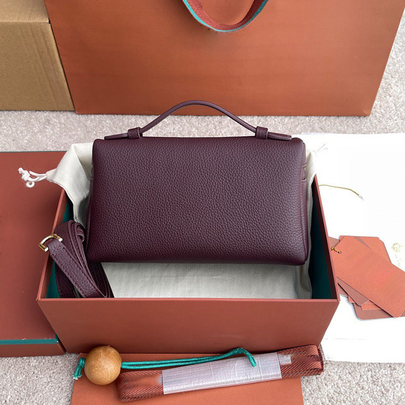 Women's Portable Box Lychee Pattern Simple Lunch Small Square Bags