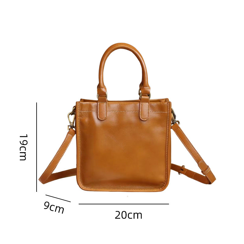 Women's Fashion First Layer Leather Portable Crossbody Bags