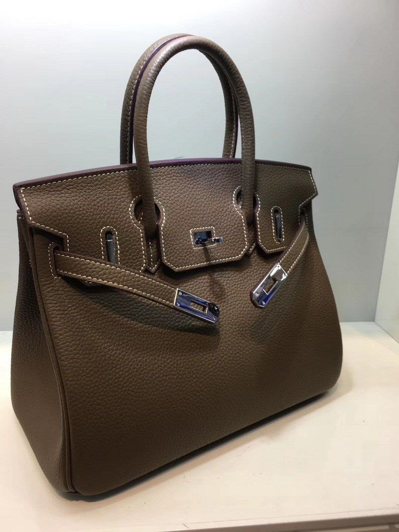 Women's Grain First Layer Cowhide Sier Genuine Handbags