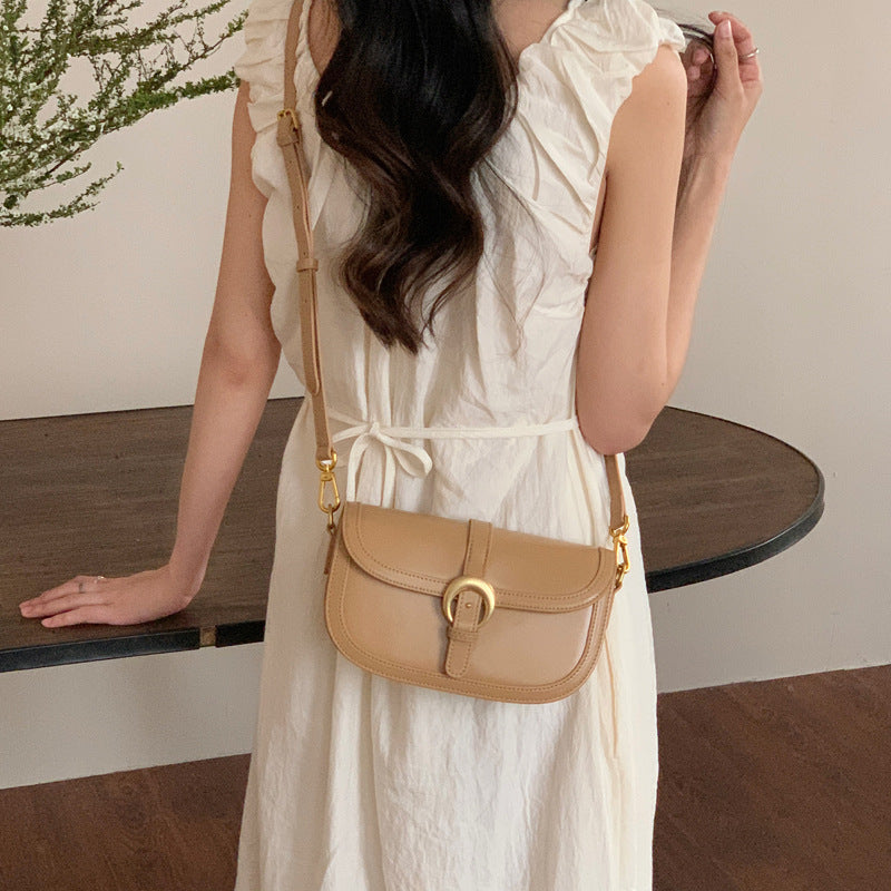 Women's Elegant Underarm Genuine Leather High-grade Design Small Square Bags