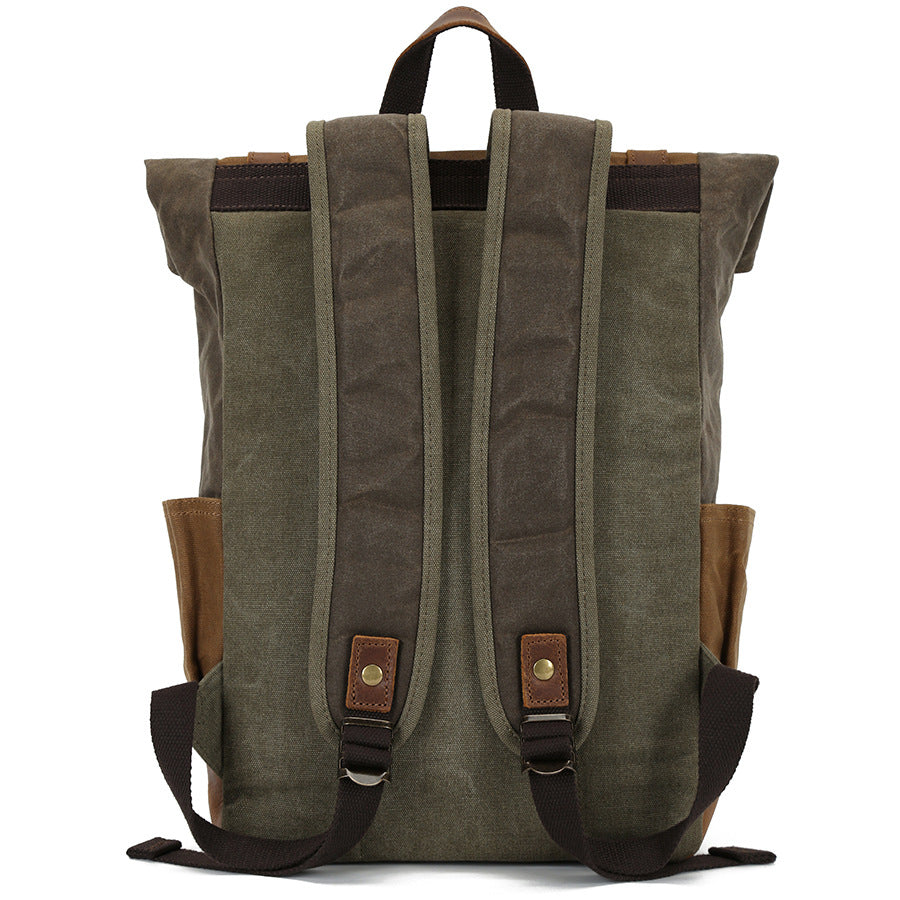Men's Vintage Oil Wax Canvas Hiking Waterproof Crazy Bags