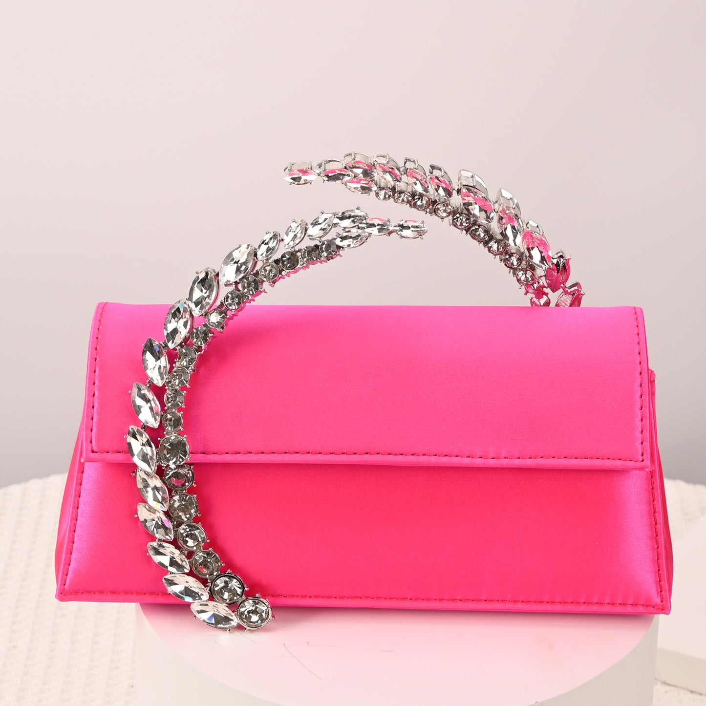 Women's Innovative Rhinestone Diamond Satin Dinner Small Square Bags