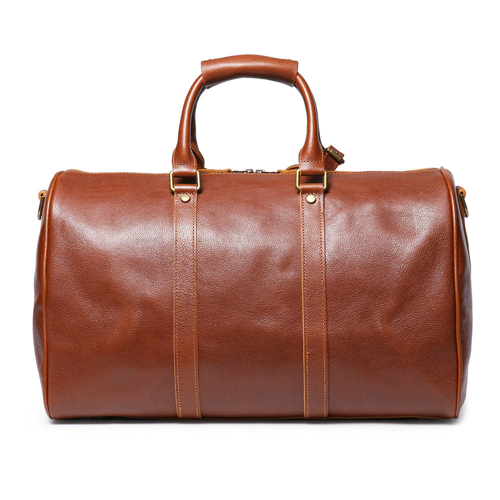 Men's Retro Leather Large Capacity Cowhide Travel Bags