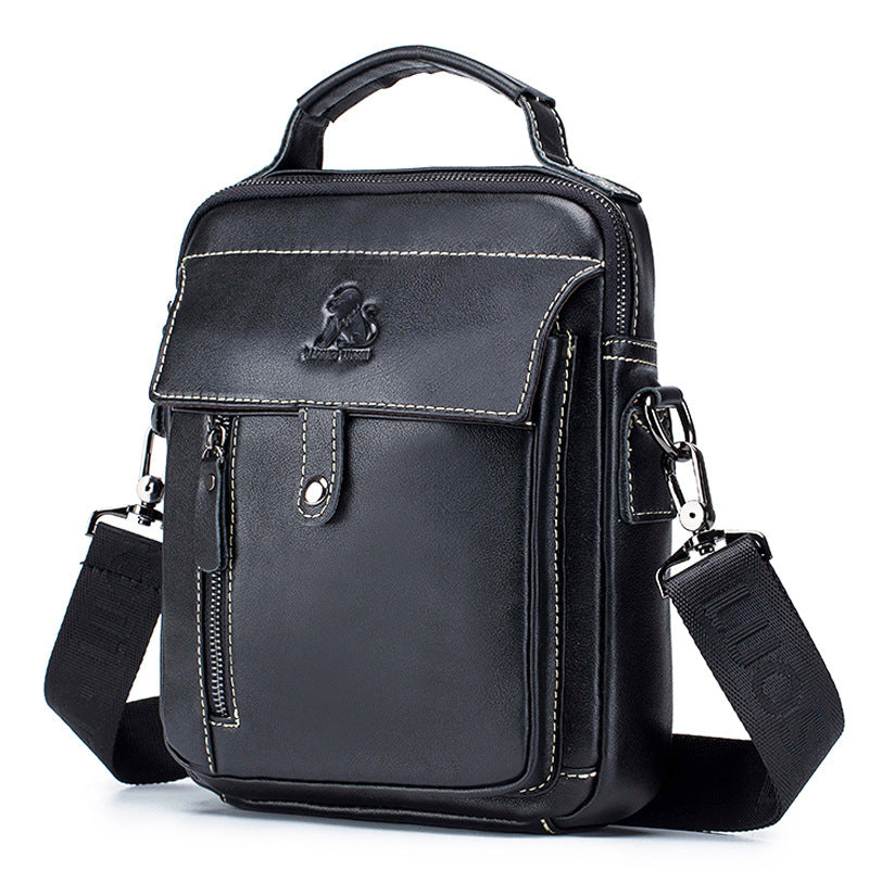 Men's New Leather Cowhide Business Vertical Men's Shoulder Bags