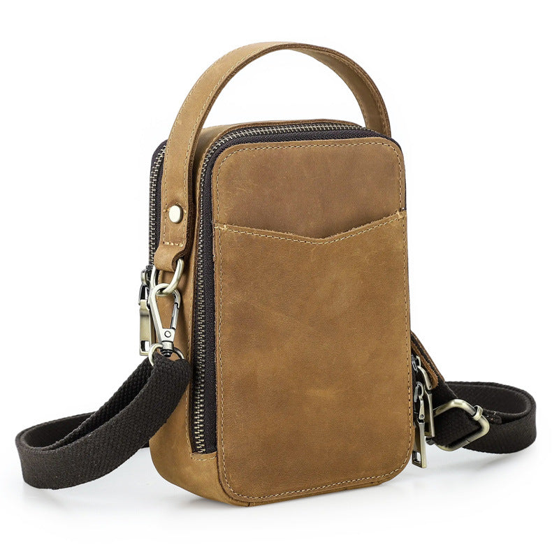 Men's Retro Crazy Horse Leather Niche Trendy Men's Messenger Bags