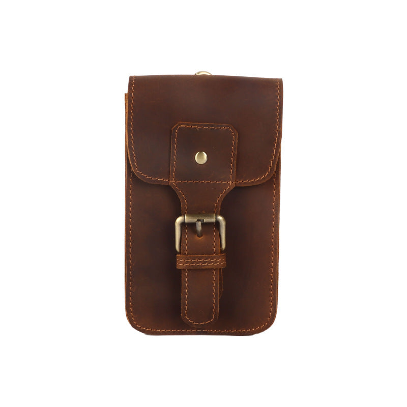 Horse Leather Mobile Vertical Retro First Layer Phone Bags