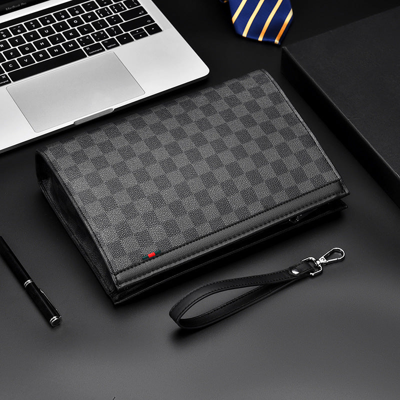 Men's Clutch Business Envelope Plaid Fashion Men's Handbags
