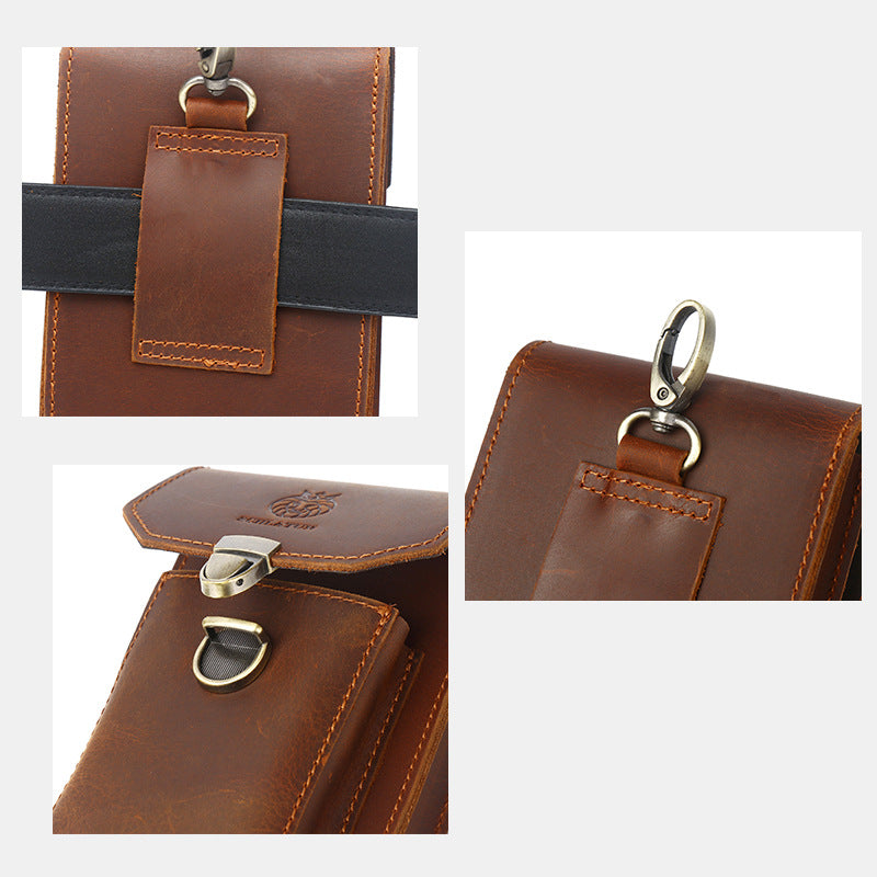 Men's Crazy Horse Leather First Layer Cowhide Buckle