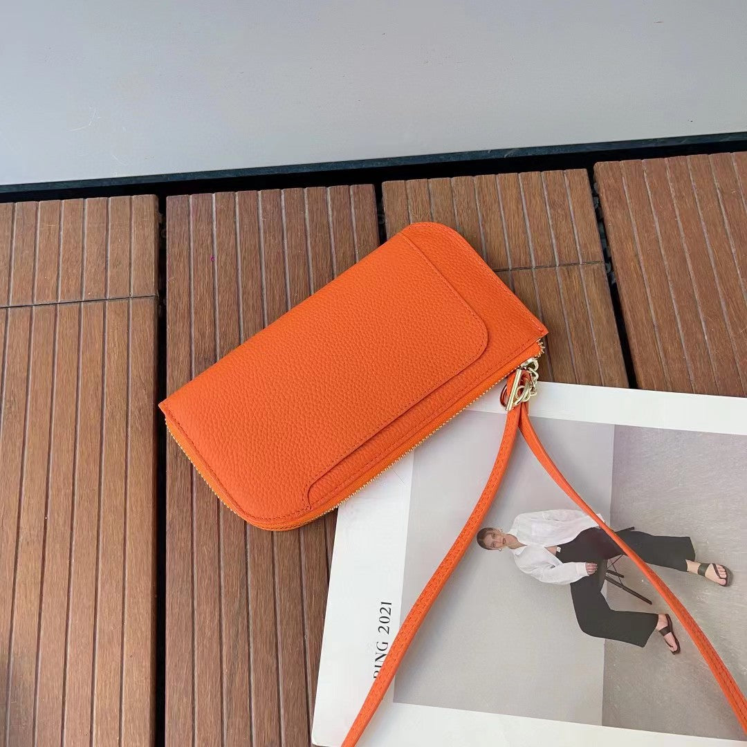 Women's Genuine Leather Simple First Layer Cowhide Phone Bags