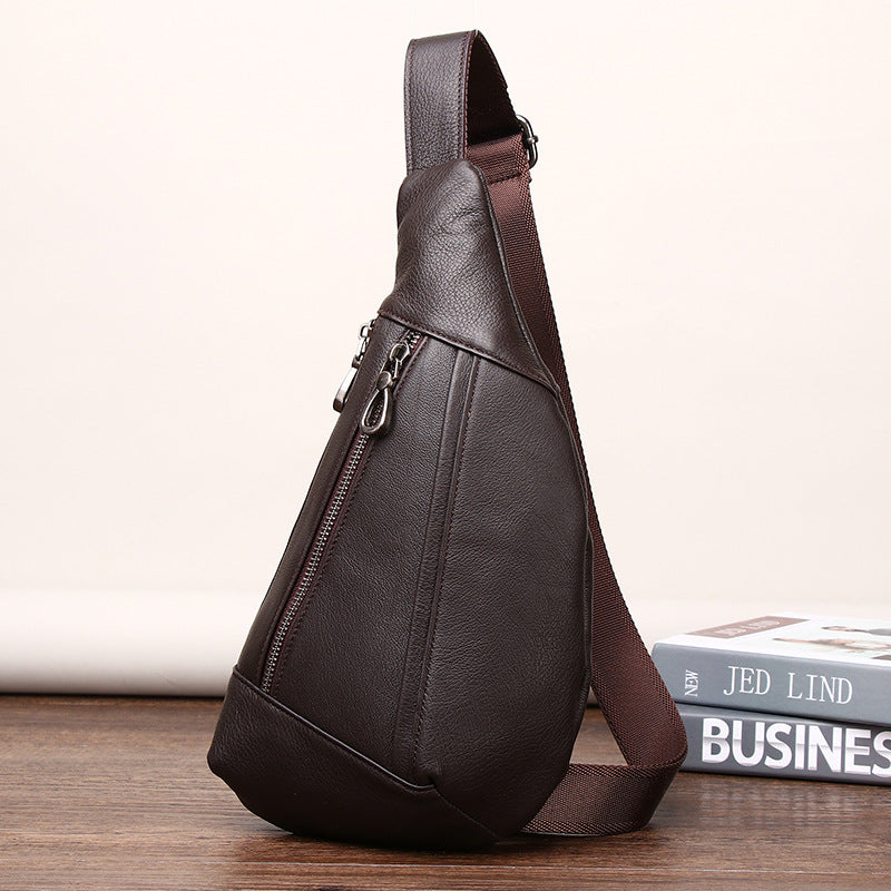 Men's Niu Leather Mini First Layer Cowhide Men's Chest Bags