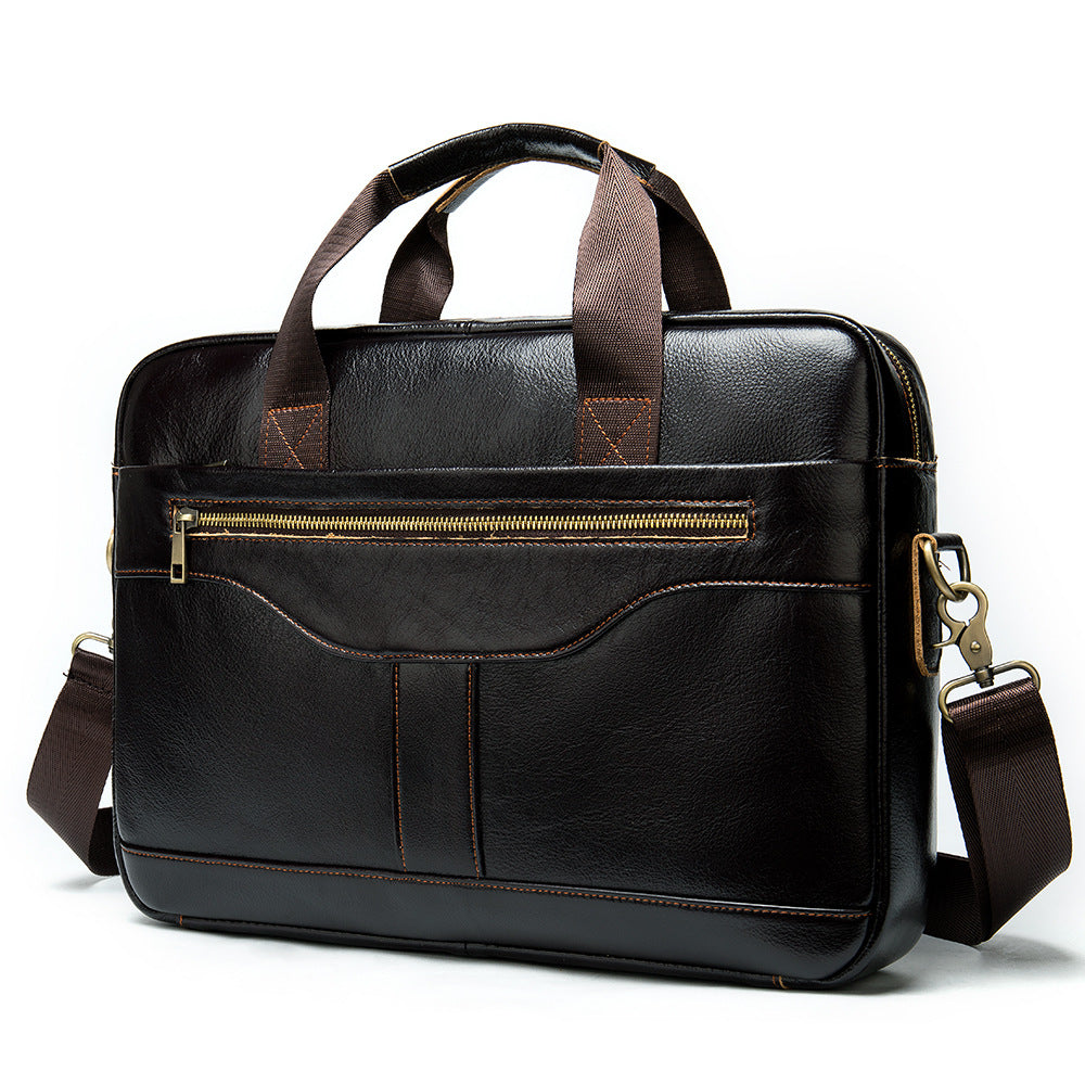 Men's Leather Business First Layer Cowhide Large Men's Briefcases