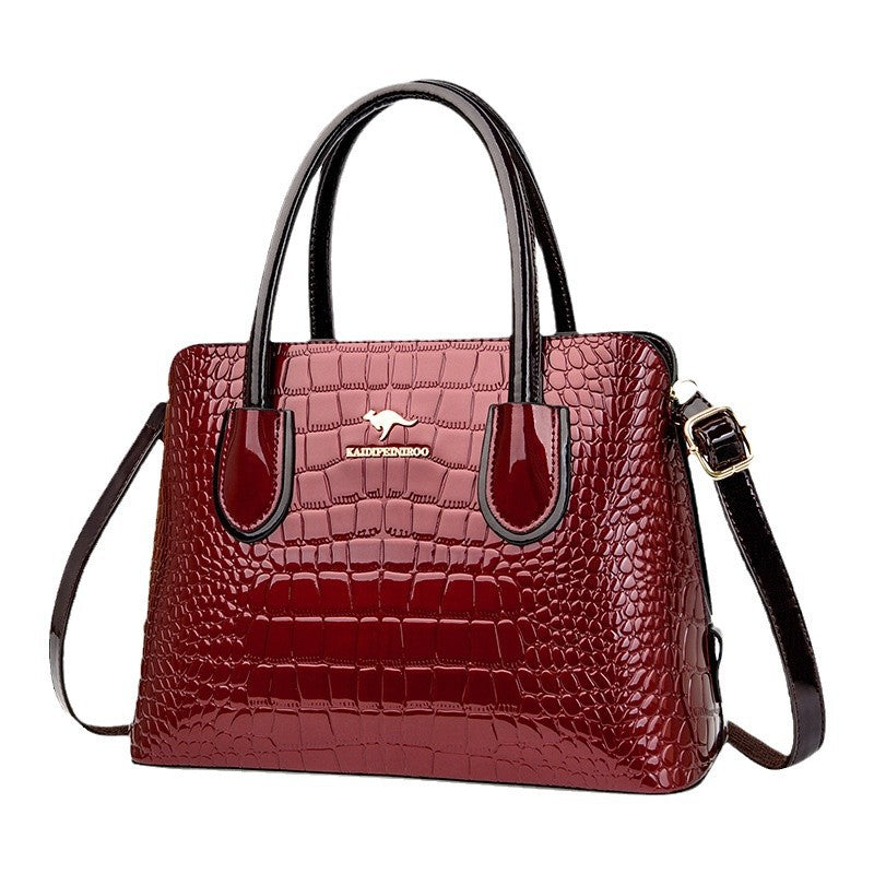 Women's Patent Leather Glossy Alligator Print Handbags