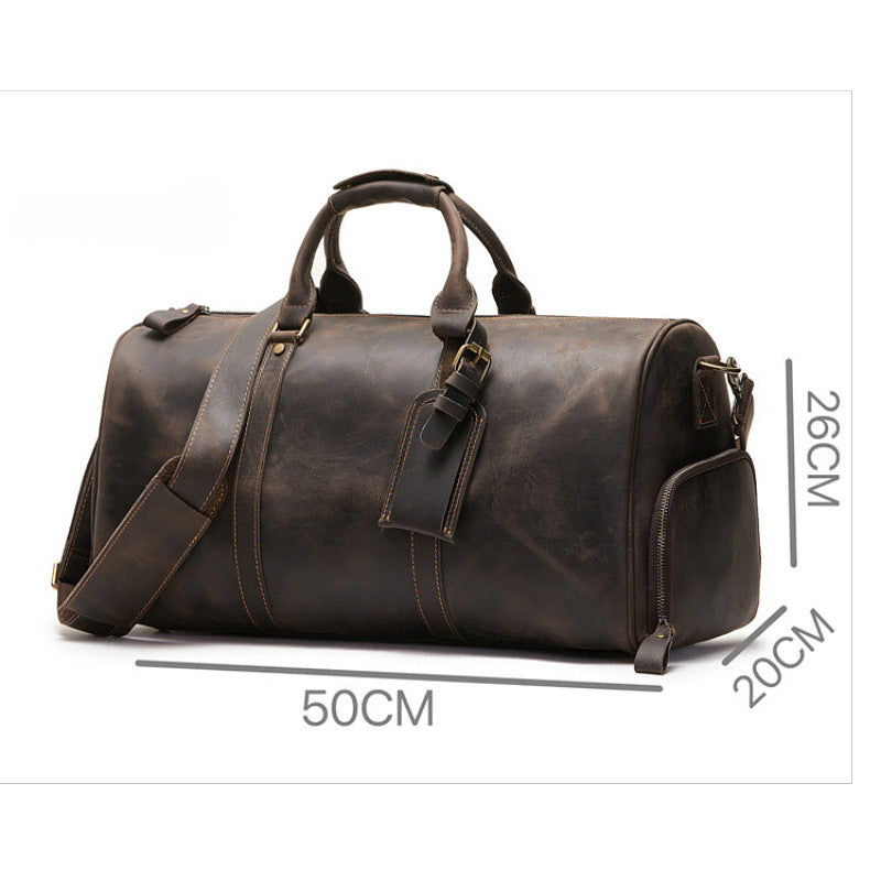Retro Leather Spring Large Capacity Portable Travel Bags