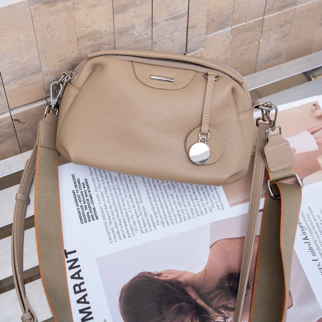 Women's Genuine Leather Soft Versatile Large Capacity Small Square Bags