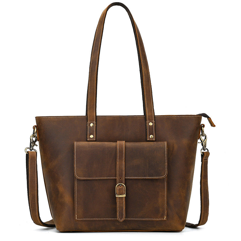 Women's & Men's & Horse Leather Large Capacity Cowhide Tote Bags