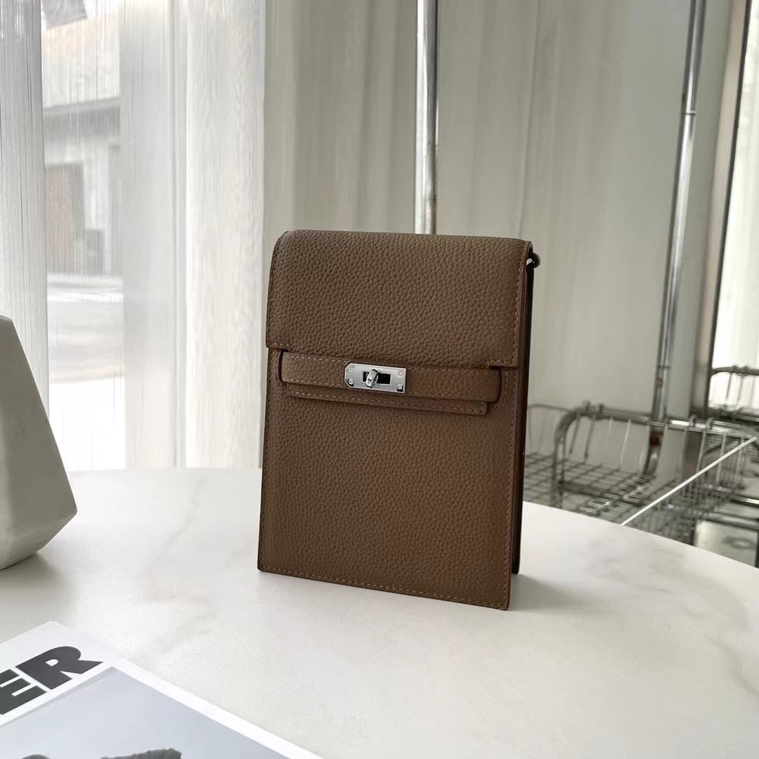 Fashion Genuine Leather Female Kelly Vertical Light Phone Bags