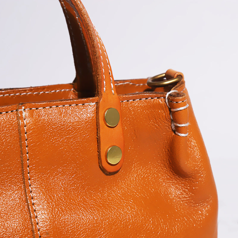 Women's Retro Artistic Leather Handmade Multicolor Minimalism Crossbody Bags