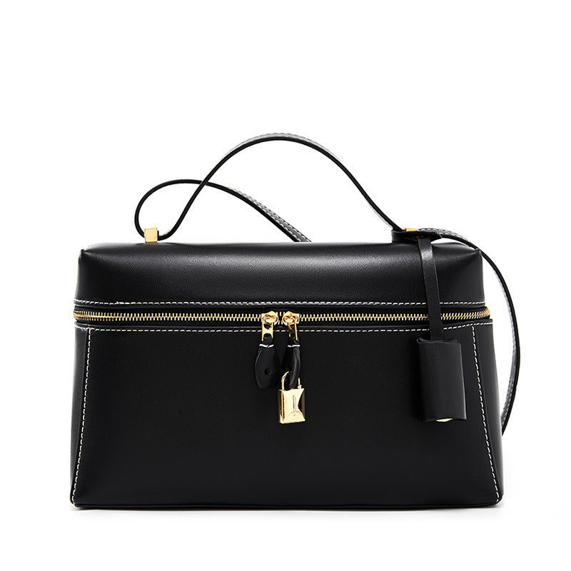 Elegant Commuter Summer Box Cattlehide Leather Bags