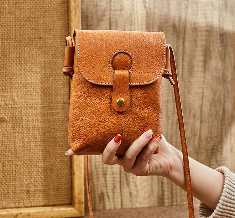 Retro First Layer Cowhide Cell Elegant Crossbody Bags