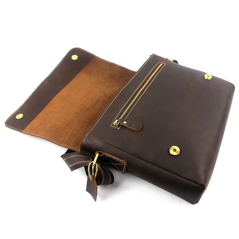 Men's Retro Leather Crazy Horse Fashion Men's Shoulder Bags