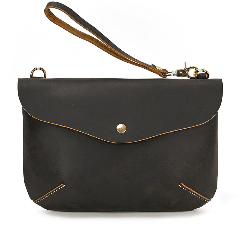 Women's & Men's Handmade Retro Crazy Horse Leather Genuine Men's Handbags