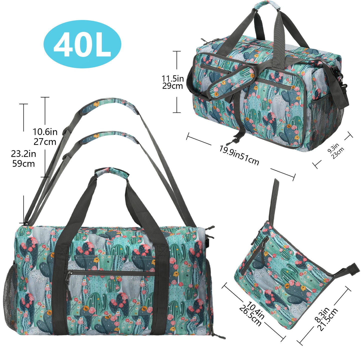 Creative Folding Hand Large Capacity Fitness Travel Bags
