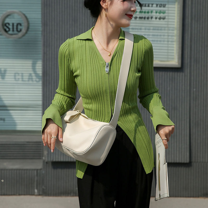 Women's High-grade Leather Street Fashion Cowhide Commuter Small Square Bags