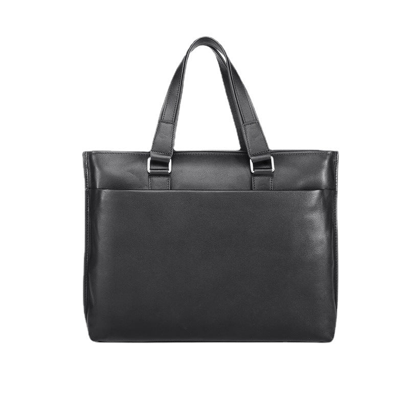 Men's Classic First Layer Cowhide Leather Large Men's Handbags