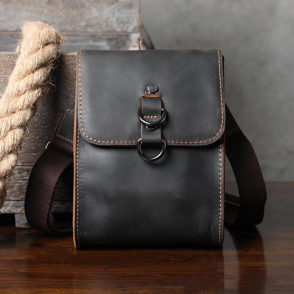 First Layer Cowhide Leather Crazy Horse Everyday Joker Men's Shoulder Bags