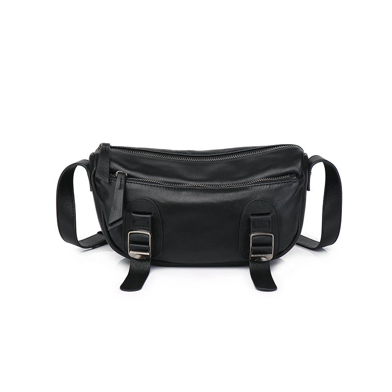 Women's Motorcycle Wide Straps Double Chain Western Crossbody Bags