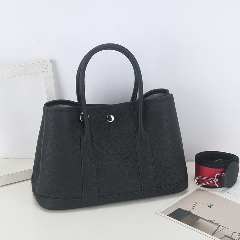Version First Layer Cowhide Genuine Leather Fashion Large Handbags